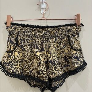 Poupette St. Barth Black and Gold Shorts